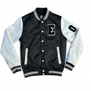 Black and white Seven Souls‎ kids varsity jacket size 10/12
